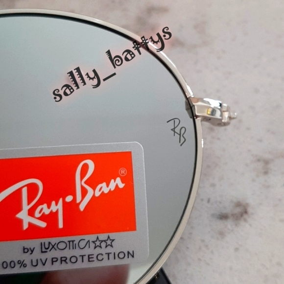RayBan (Store Display) Round Metal Reflective Silver RB3447 Mirror - Picture 8 of 14